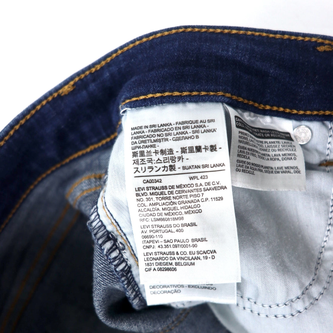 Levi's 711 Skinny Denim Pants 26 Blue Cotton Stretch