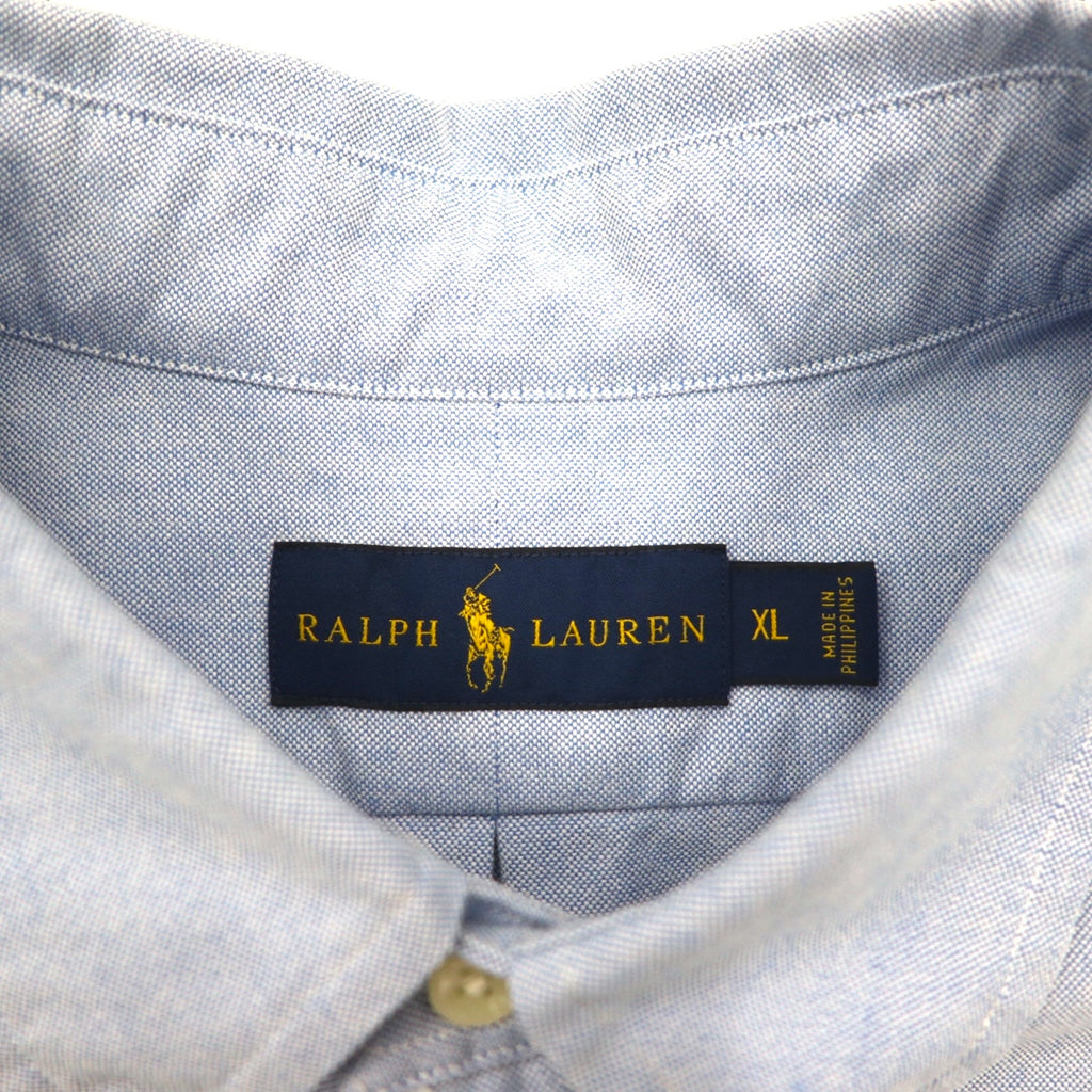 RALPH LAUREN オックスフォード ボタンダウンシャツ XL ブルー コットン スモールポニー刺繍