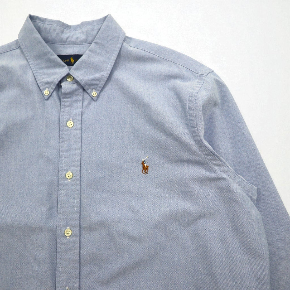 RALPH LAUREN オックスフォード ボタンダウンシャツ XL ブルー コットン スモールポニー刺繍