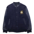 日本然リトテ-古着オンライン-カナダ製 90年代 CANADA SPORTSWEAR 袖レザー スタジャン XL ネイビー レザー ウール CANADIAN THUNDERBIRDS 刺繍-Canada Made 90's CANADA SPORTSWEAR Sleeve Leather Varsity Jacket XL Navy Leather Wool CANADIAN THUNDERBIRDS Embroidery