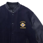Made in Canada 90s CANADA SPORTSWEAR Leather Sleeve Stadium Jacket XL Navy Leather Wool CANADIAN THUNDERBIRDS Embroidery
