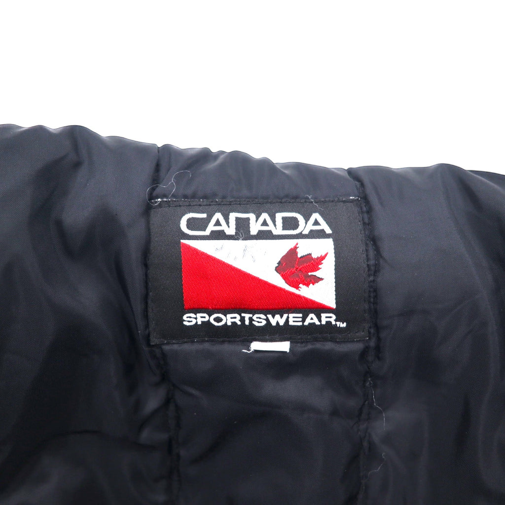 Made in Canada 90s CANADA SPORTSWEAR Leather Sleeve Stadium Jacket XL Navy Leather Wool CANADIAN THUNDERBIRDS Embroidery