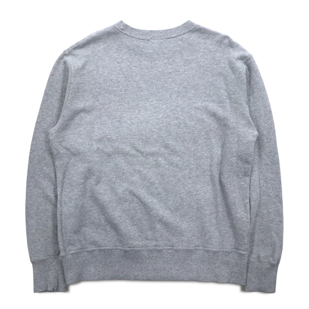 Champion Basic Crew Neck Sweatshirt L Grey Cotton Script Logo C3-H004