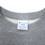 Champion Basic Crew Neck Sweatshirt L Grey Cotton Script Logo C3-H004