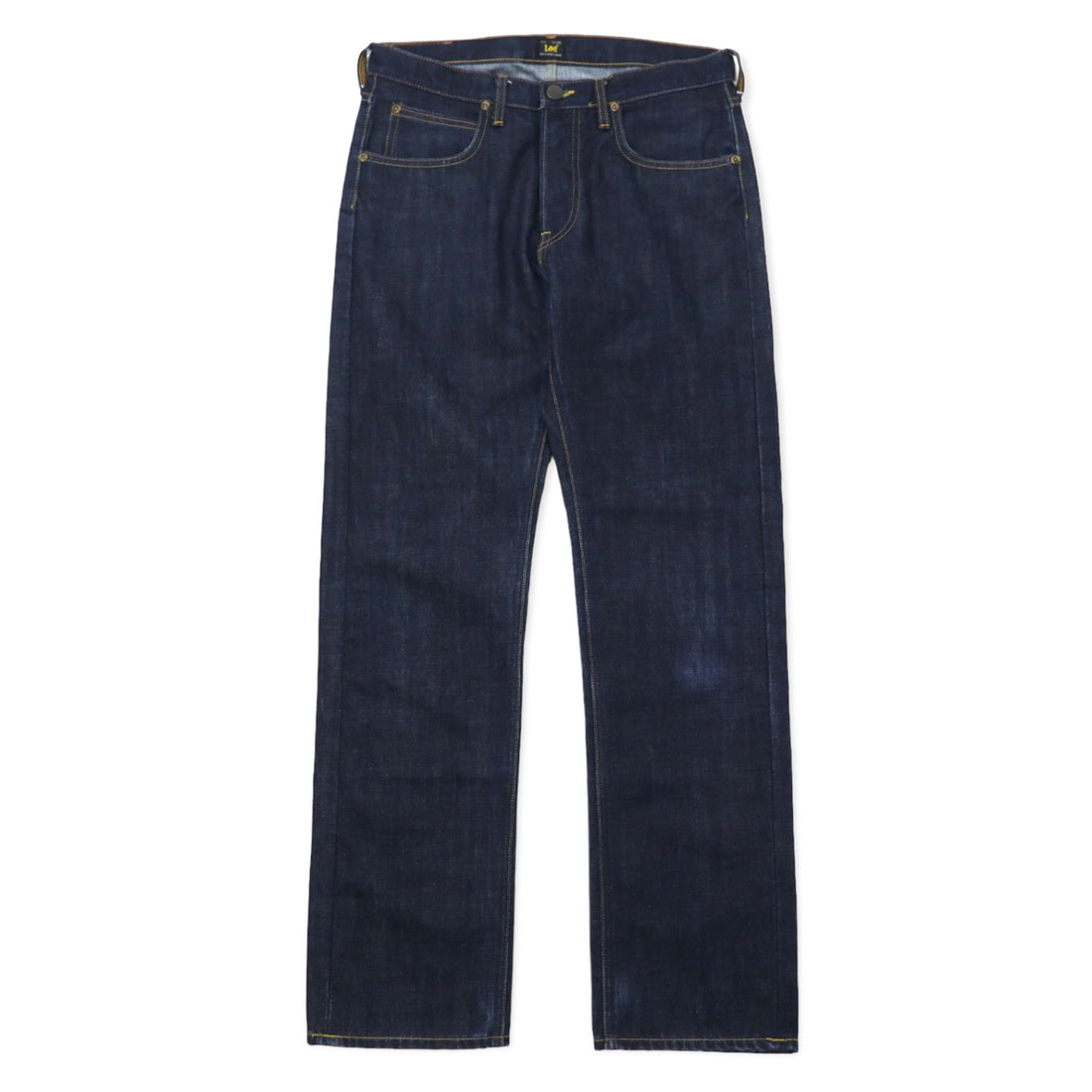 日本然リトテ-古着オンライン-Lee リジッド デニムパンツ 31 ブルー ボタンフライ レザーパッチ BLAKE RUFFLED PAD L708ATBJ-Lee Rigid Denim Pants 31 Blue Button Fly Leather Patch BLAKE RUFFLED PAD L708ATBJ