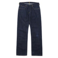 日本然リトテ-古着オンライン-Lee リジッド デニムパンツ 31 ブルー ボタンフライ レザーパッチ BLAKE RUFFLED PAD L708ATBJ-Lee Rigid Denim Pants 31 Blue Button Fly Leather Patch BLAKE RUFFLED PAD L708ATBJ