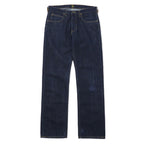 日本然リトテ-古着オンライン-Lee リジッド デニムパンツ 31 ブルー ボタンフライ レザーパッチ BLAKE RUFFLED PAD L708ATBJ-Lee Rigid Denim Pants 31 Blue Button Fly Leather Patch BLAKE RUFFLED PAD L708ATBJ