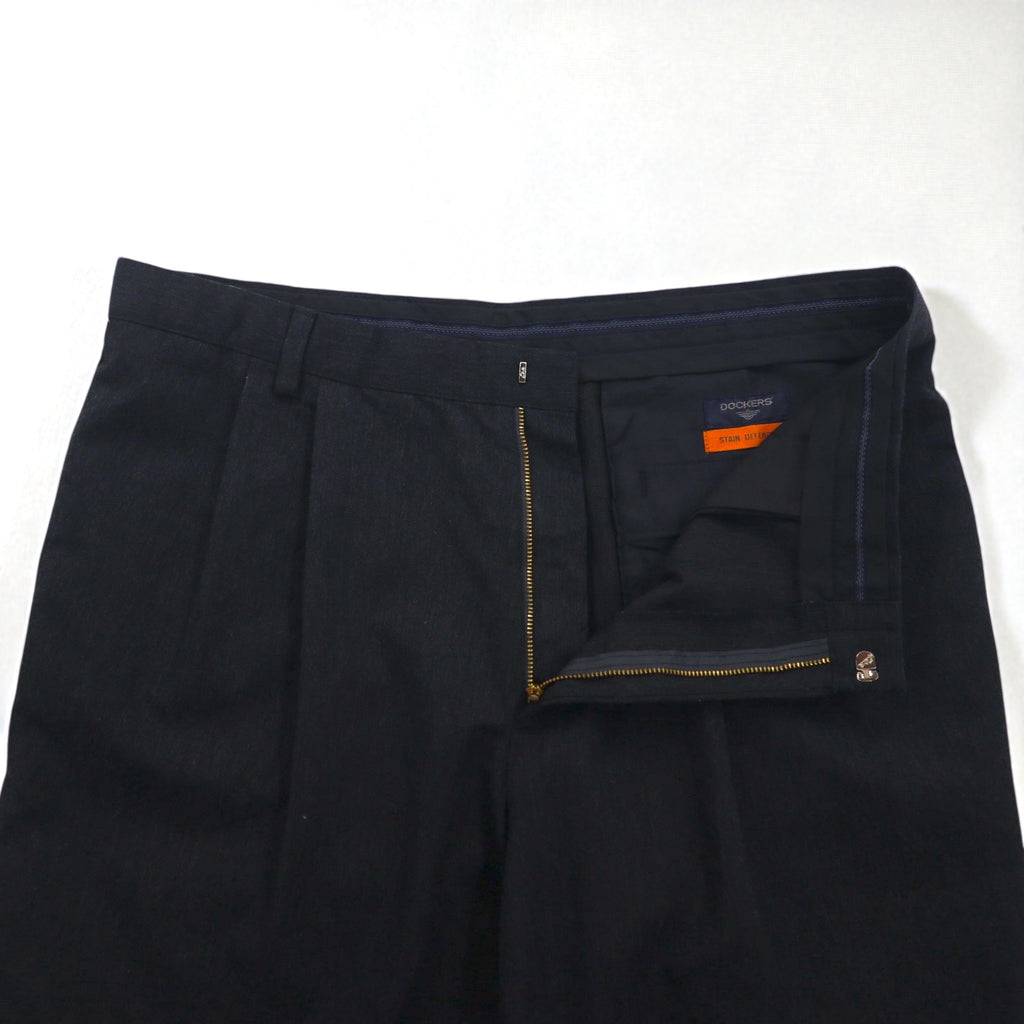 DOCKERS (Levi's) 2000s STAIN DEFFENDER 2-Puck Wide Leg Slacks, Size L, Gray