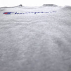 Champion Basic Crew Neck Sweatshirt L Grey Cotton Script Logo C3-H004