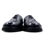 Burberry Wingtip Medallion Dress Shoes 24.5cm Black Leather 1402 Made in Japan