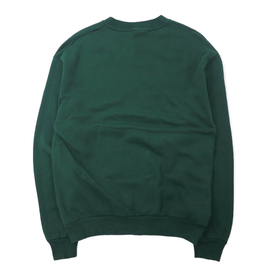 JERZEES Made in USA 90's Crew Neck Sweat M Green Cotton Brushed Back Black Walnut Festival