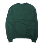 JERZEES Made in USA 90's Crew Neck Sweat M Green Cotton Brushed Back Black Walnut Festival