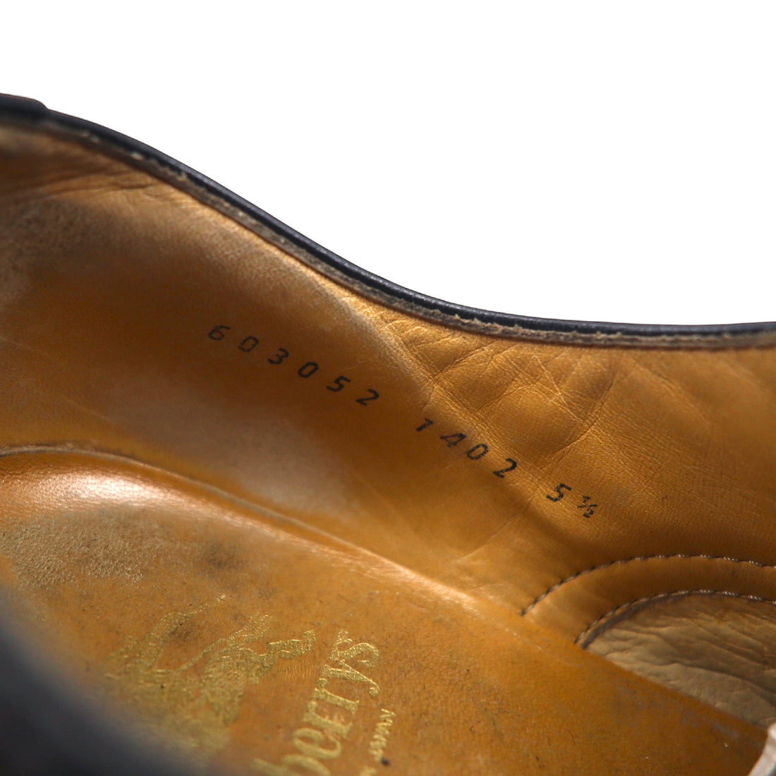 Burberry Wingtip Medallion Dress Shoes 24.5cm Black Leather 1402 Made in Japan