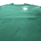 JERZEES Made in USA 90's Crew Neck Sweat M Green Cotton Brushed Back Black Walnut Festival