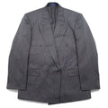 日本然リトテ-古着オンライン-John Blair ダブル テーラードジャケット XL グレー ストライプ ポリエステル-John Blair Double Tailored Jacket XL Gray Striped Polyester