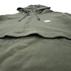 NIKE Half-Zip Hoodie Anorak Parka XXL Khaki Cotton NSW Club Fleece Half-Zip Hoodie BV2699-380