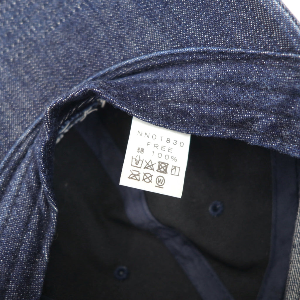 THE NORTH FACE Denim Baseball Cap FREE Indigo Blue TNF Logo Embroidery NN01830