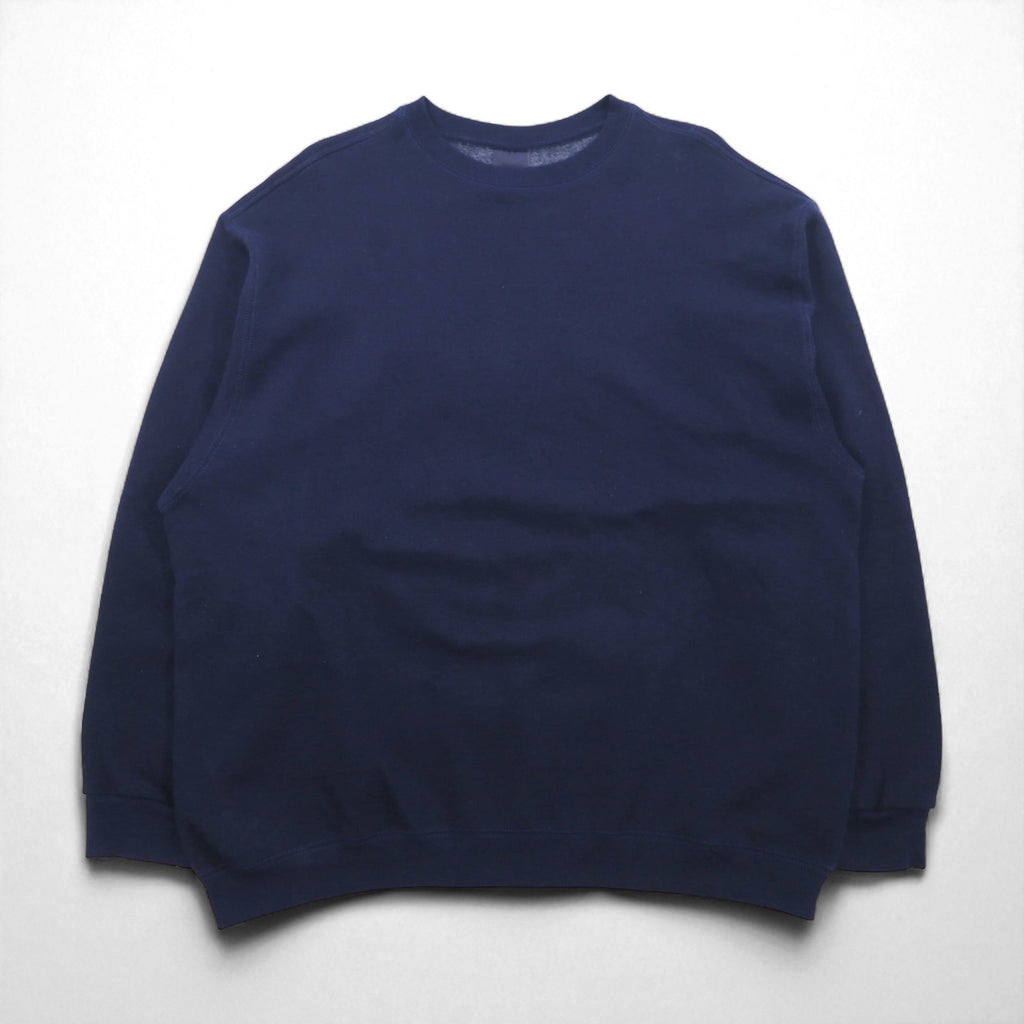 PLUMA OUTDOORS Blank Sweatshirt, Size 2XL, Navy, Solid Cotton with Brushed Lining, Made in Mexico