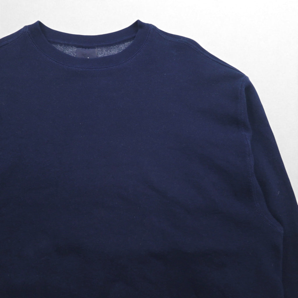 PLUMA OUTDOORS Blank Sweatshirt, Size 2XL, Navy, Solid Cotton with Brushed Lining, Made in Mexico