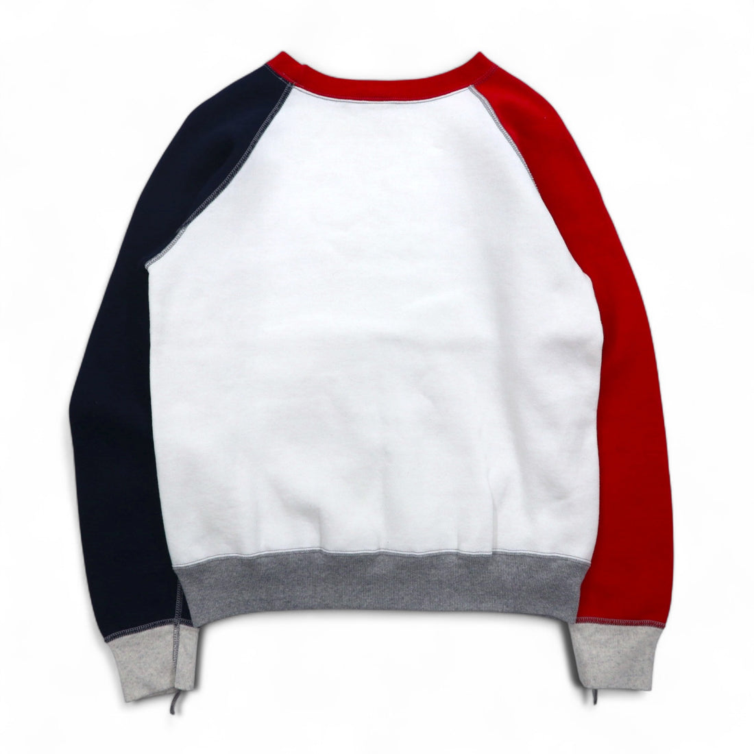 DENIME Raglan Sweatshirt M White Tricolor Fleece Lining DNM SPORTS Made in Japan