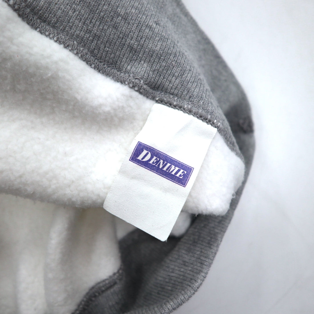 DENIME Raglan Sweatshirt M White Tricolor Fleece Lining DNM SPORTS Made in Japan