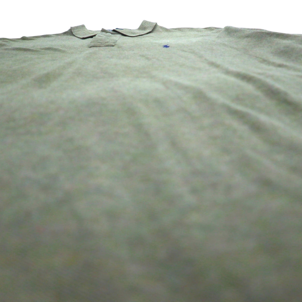Polo by Ralph Lauren 90s Polo Shirt L Khaki Cotton Pique Small Pony Embroidery