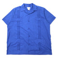 日本然リトテ-古着オンライン-90年代 MYCUBANSTORE キューバシャツ 2X ブルー コットン ビッグサイズ-90's MYCUBANSTORE Cuban Shirt 2X Blue Cotton Big Size