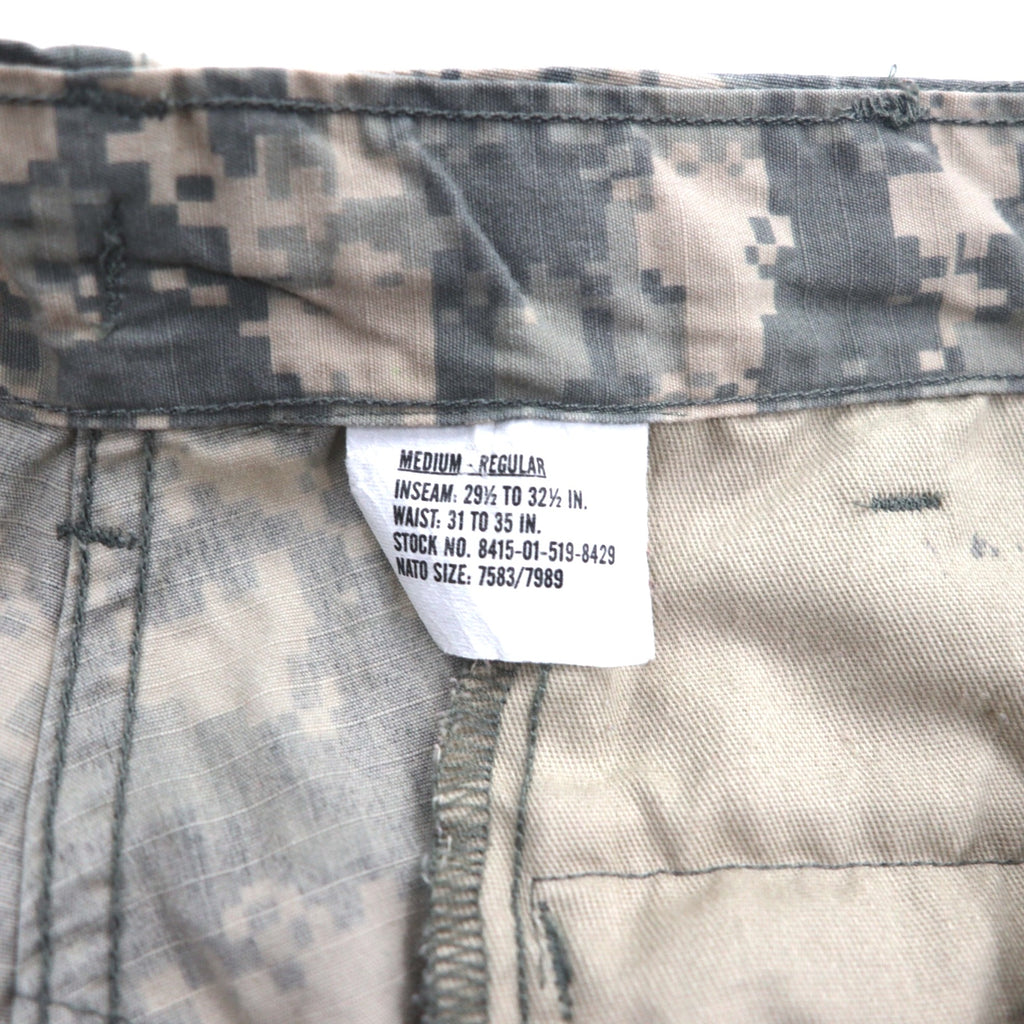 US ARMY WOOLRICH INC. 00s Military Digital Camo Cargo Pants M Khaki 8415-01-519-8429