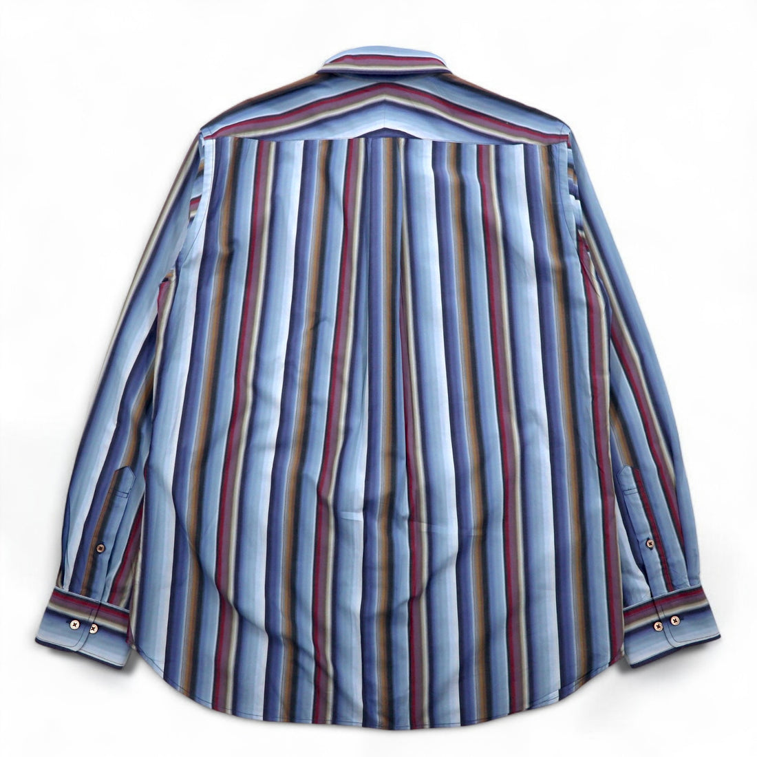 ZEPHYR (D'URBAN) Multi-stripe button-down shirt, XL, blue, Italian fabric