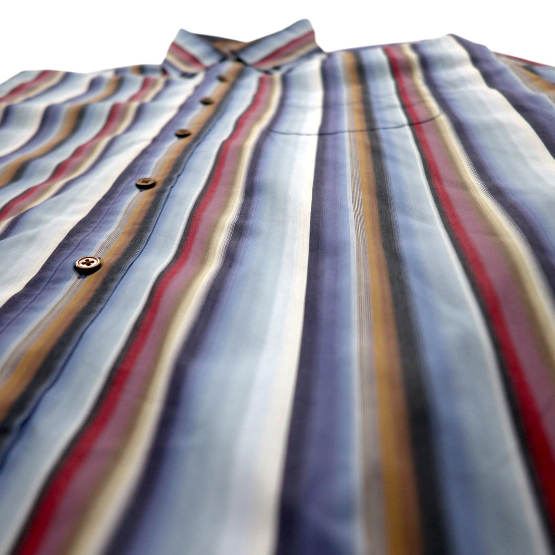 ZEPHYR (D'URBAN) Multi-stripe button-down shirt, XL, blue, Italian fabric
