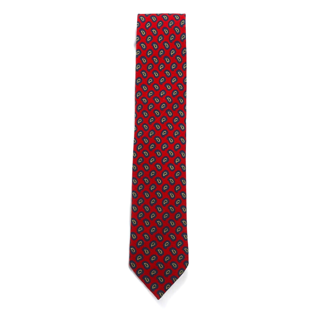 BREUER Made in Italy Necktie Red Silk Paisley Small Pattern All-over Print Available at SHIPS