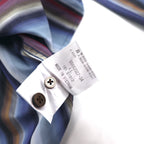 ZEPHYR (D'URBAN) Multi-stripe button-down shirt, XL, blue, Italian fabric