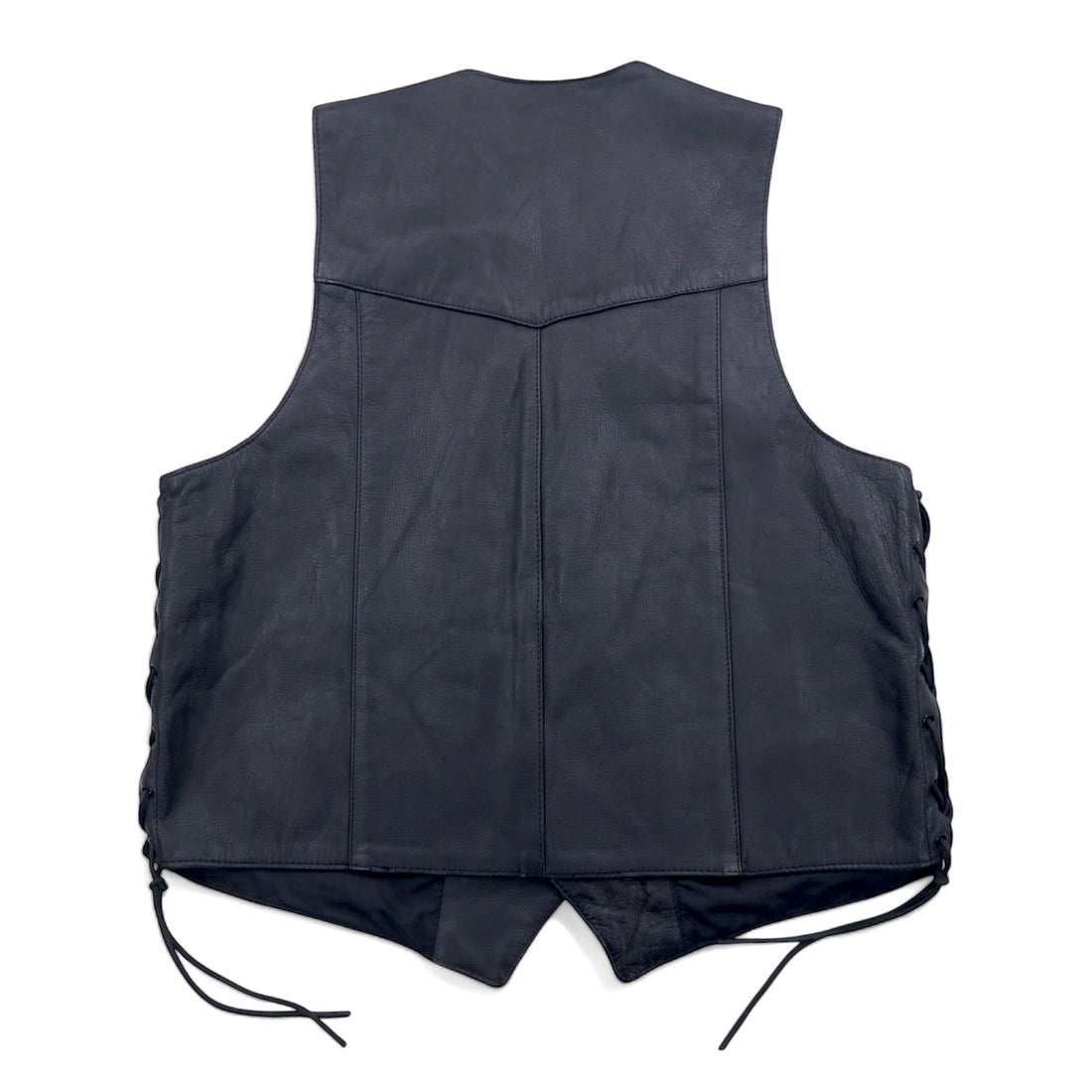 Made in USA 90s PNC LEATHER Leather Vest Biker Vest L Black Leather