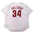 majestic baseball shirt XL white stripe polyester MLB Phillies numbering big size