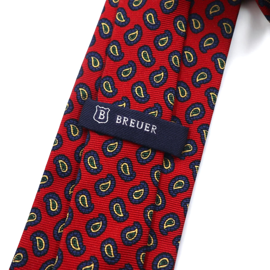 BREUER Made in Italy Necktie Red Silk Paisley Small Pattern All-over Print Available at SHIPS