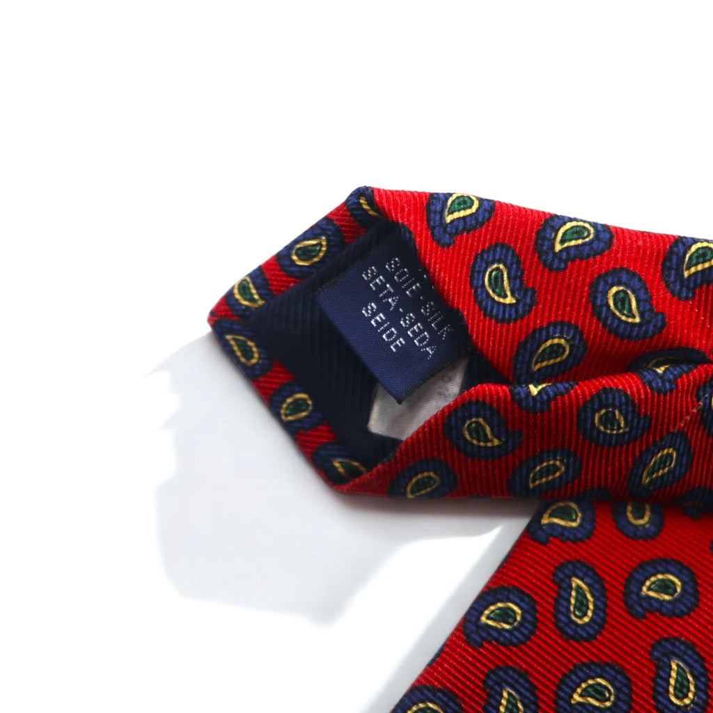 BREUER Made in Italy Necktie Red Silk Paisley Small Pattern All-over Print Available at SHIPS