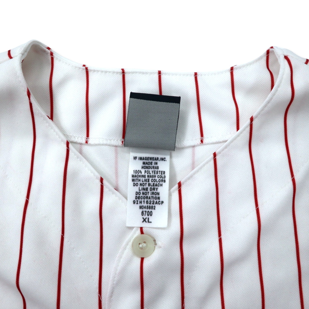 majestic baseball shirt XL white stripe polyester MLB Phillies numbering big size