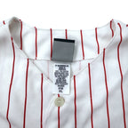 majestic baseball shirt XL white stripe polyester MLB Phillies numbering big size