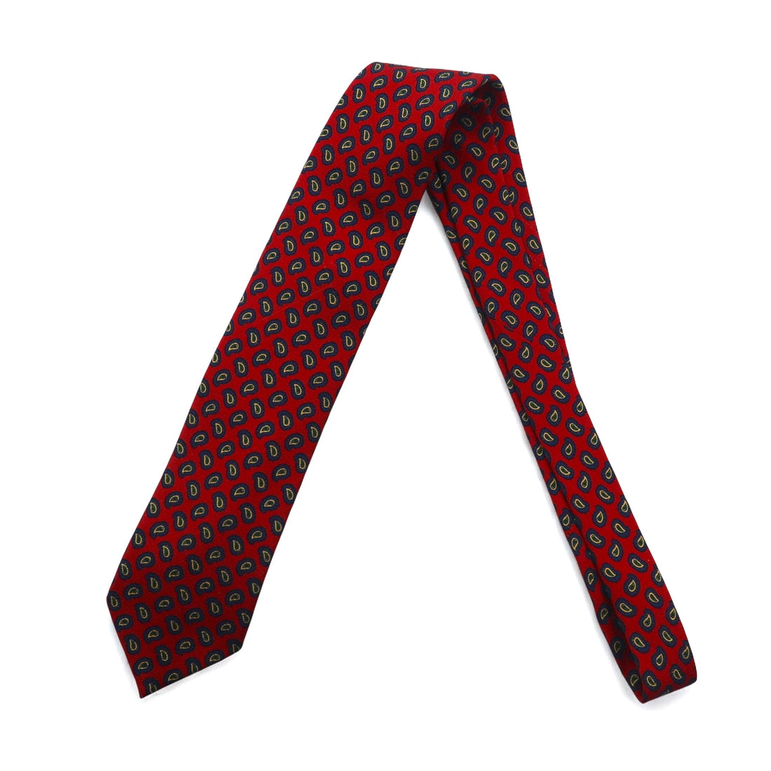 BREUER Made in Italy Necktie Red Silk Paisley Small Pattern All-over Print Available at SHIPS