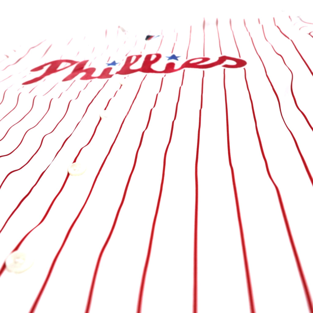 majestic baseball shirt XL white stripe polyester MLB Phillies numbering big size