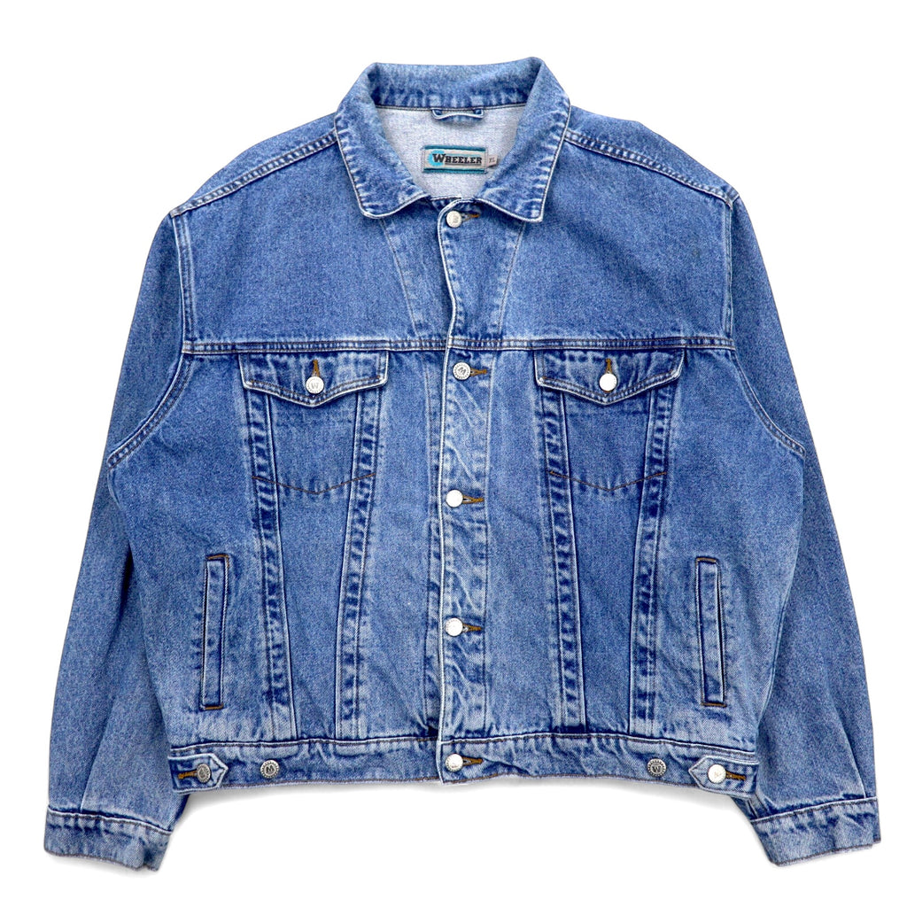 日本然リトテ-古着オンライン-90年代 WHEELER 3rdタイプ デニムジャケット Gジャン XL ブルー コットン-90's WHEELER 3rd Type Denim Jacket G Jean XL Blue Cotton