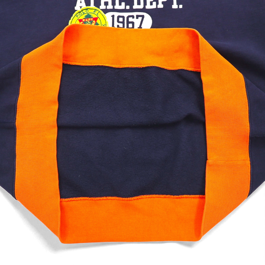 Polo by Ralph Lauren fleece graphic sweatshirt, size 2XL, navy, with brushed lining and patch. RLWOLVES ATHL. DEPT.