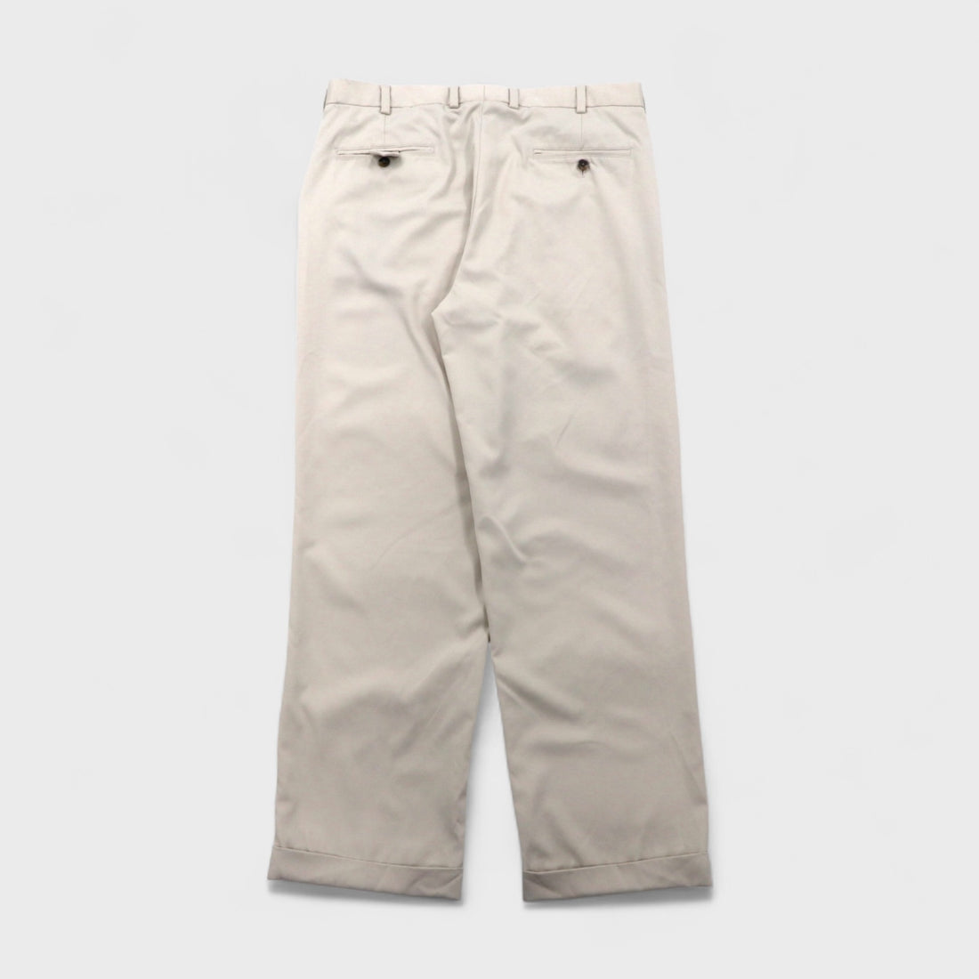 Brooks Brothers COUNTRY CLUB Tuck Wide Slacks, Size L, Beige, Polyester