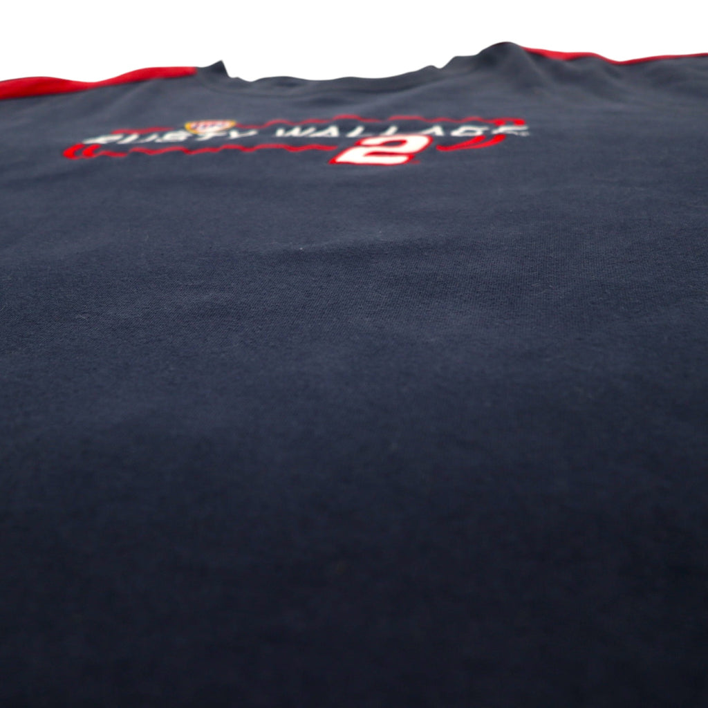 90年代 CHASE AUTHENTICS レーシング 刺繍 スウェット XL ネイビー コットン RUSTY WALLACE