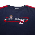 90年代 CHASE AUTHENTICS レーシング 刺繍 スウェット XL ネイビー コットン RUSTY WALLACE