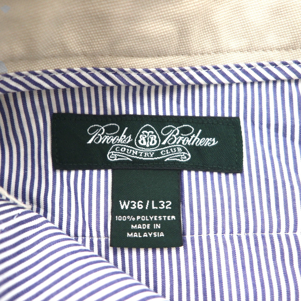 Brooks Brothers COUNTRY CLUB Tuck Wide Slacks, Size L, Beige, Polyester