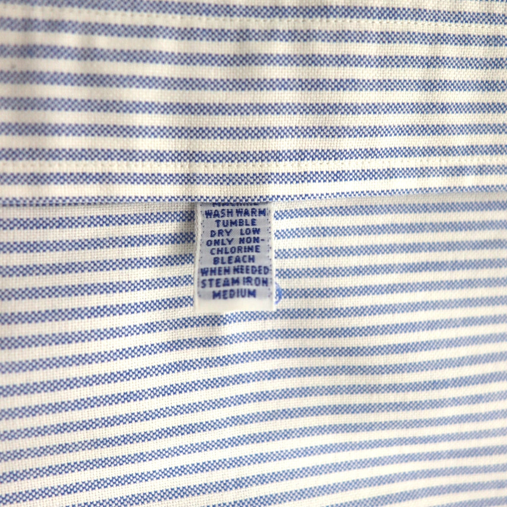 Ralph Lauren 90s Oxford Button-Down Shirt, XL, Blue with White Stripes and Small Pony Embroidery
