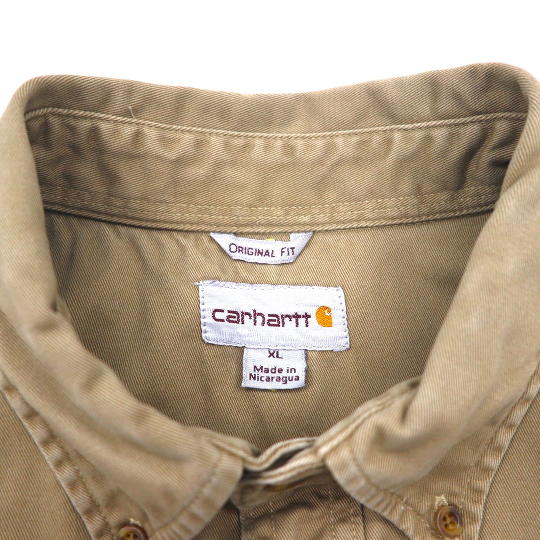 Carhartt OAKMAN S09 266 Button-Down Work Shirt, Size XL, Beige, Double Pocket