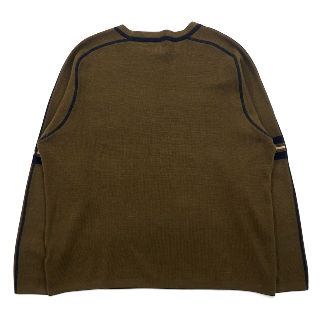 Made in Australia 90s UNIONBAY Acrylic Knit Sweater L Khaki One Point Logo Embroidery