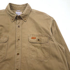 Carhartt OAKMAN S09 266 Button-Down Work Shirt, Size XL, Beige, Double Pocket